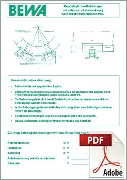 Doppelzylinder-Rollenlager
mit Isoliersattel - Abhebesicherung